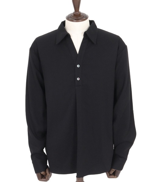 Magine(マージン)の「ms6177-TR Fabric Skipper Collar Polo スキッパーポロシャツ(ポロシャツ・メンズ・ブラック/チャコールグレー/オフホワイト・48/46/44)」の10枚目の写真