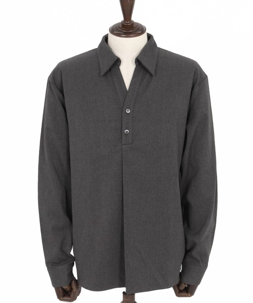 Magine(マージン)の「ms6177-TR Fabric Skipper Collar Polo スキッパーポロシャツ(ポロシャツ・メンズ・ブラック/チャコールグレー/オフホワイト・48/46/44)」の9枚目の写真
