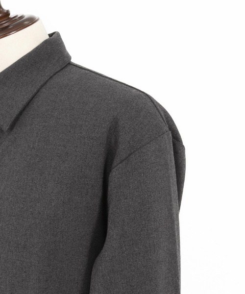 Magine(マージン)の「ms6177-TR Fabric Skipper Collar Polo スキッパーポロシャツ(ポロシャツ・メンズ・ブラック/チャコールグレー/オフホワイト・48/46/44)」の6枚目の写真