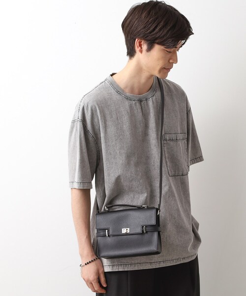 THE SHOP TK （ザ ショップ ティーケー ）の「2WAYミニショルダーバッグ【軽量】（ショルダーバッグ・メンズ・チャコールグレー/ブラック・00）」の7枚目の写真