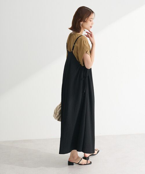 Green　Parks（グリーンパークス）の「表面感脇リボンキャミワンピース（ワンピース・レディース・レッド/グリーン系その他3/ブラック/グレー・FREE）」の7枚目の写真