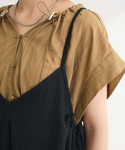 Green　Parks（グリーンパークス）の「表面感脇リボンキャミワンピース（ワンピース・レディース・レッド/グリーン系その他3/ブラック/グレー・FREE）」の12枚目の写真