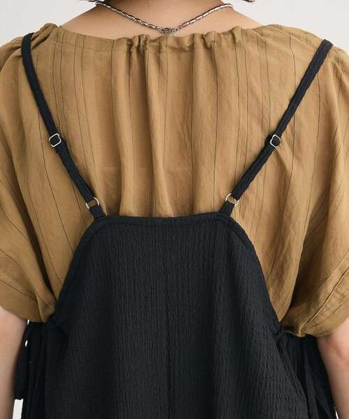 Green　Parks（グリーンパークス）の「表面感脇リボンキャミワンピース（ワンピース・レディース・レッド/グリーン系その他3/ブラック/グレー・FREE）」の13枚目の写真