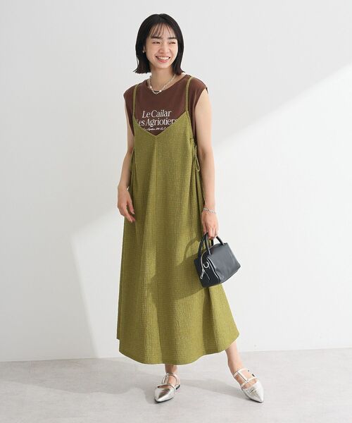 Green　Parks（グリーンパークス）の「表面感脇リボンキャミワンピース（ワンピース・レディース・レッド/グリーン系その他3/ブラック/グレー・FREE）」の15枚目の写真