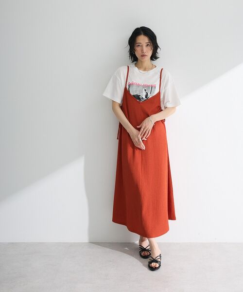 Green　Parks（グリーンパークス）の「表面感脇リボンキャミワンピース（ワンピース・レディース・レッド/グリーン系その他3/ブラック/グレー・FREE）」の21枚目の写真