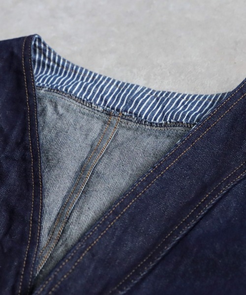 antiqua（アンティカ）の「ボタンレスデニムジャケット（デニムジャケット・レディース・インディゴブルー・ONESIZE）」の18枚目の写真