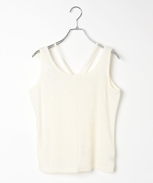 PAGEBOY(ページボーイ)の「シアーベロア2WAYタンク(タンクトップ・レディース・ブラック/オフホワイト/マスタード・FREE)」の18枚目の写真