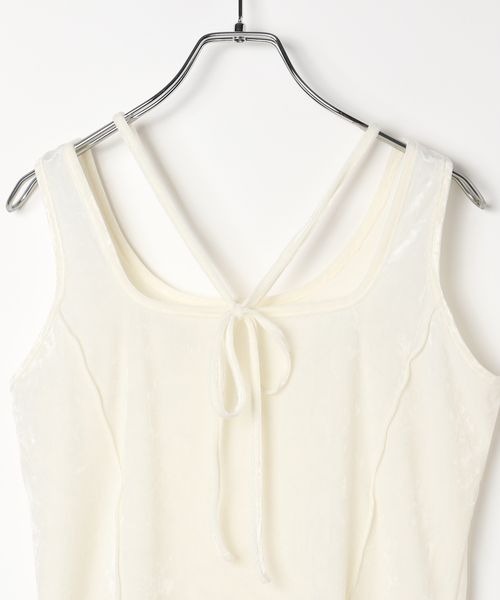 PAGEBOY(ページボーイ)の「シアーベロア2WAYタンク(タンクトップ・レディース・ブラック/オフホワイト/マスタード・FREE)」の19枚目の写真