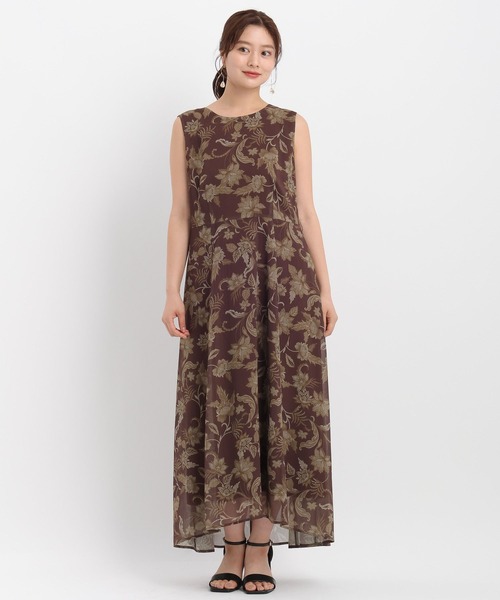 Andemiu(アンデミュウ)の「エスニックフラワーノースリーブワンピース579682(ワンピース・レディース・ブラウン/オレンジ・FREE)」の17枚目の写真