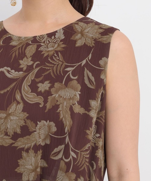 Andemiu(アンデミュウ)の「エスニックフラワーノースリーブワンピース579682(ワンピース・レディース・ブラウン/オレンジ・FREE)」の6枚目の写真