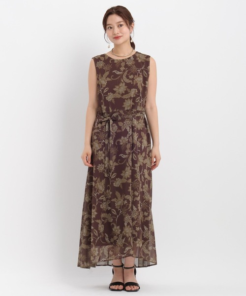 Andemiu(アンデミュウ)の「エスニックフラワーノースリーブワンピース579682(ワンピース・レディース・ブラウン/オレンジ・FREE)」の20枚目の写真