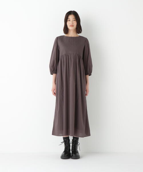 human woman(ヒューマンウーマン)の「◆インドコットンボイルキルティングドッキングワンピース(ワンピース・レディース・ボルドー/グレー系その他・MEDIUM)」の7枚目の写真