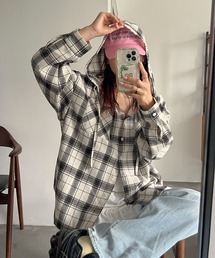 PILIT | フードチェックシャツ(シャツ/ブラウス)