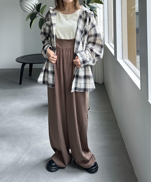 PILIT（ピリット）の「フードチェックシャツ（シャツ/ブラウス・レディース・アイボリー/ブルー/レッド・MEDIUM）」の20枚目の写真