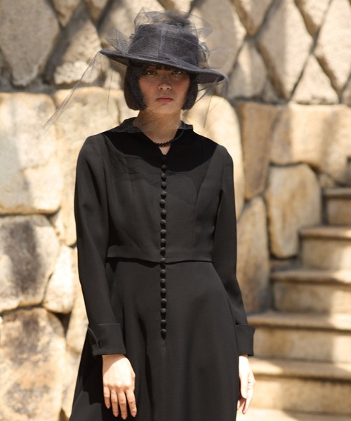 Ranerrh(ラネリ)の「ジョーゼットフォーマルAラインドレス【喪服・礼服】【入卒式・結婚式】【オフィス/ビジネスにも使える】【春秋冬用】(ワンピース・レディース・ブラック・38)」の4枚目の写真