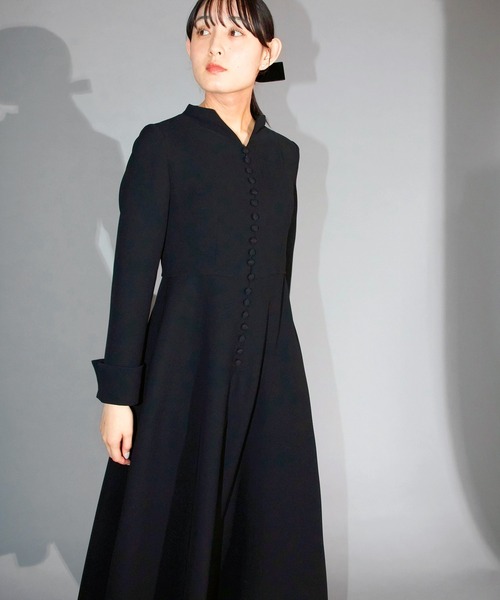 Ranerrh(ラネリ)の「ジョーゼットフォーマルAラインドレス【喪服・礼服】【入卒式・結婚式】【オフィス/ビジネスにも使える】【春秋冬用】(ワンピース・レディース・ブラック・38)」の12枚目の写真