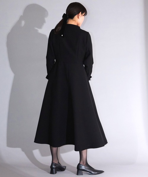 Ranerrh(ラネリ)の「ジョーゼットフォーマルAラインドレス【喪服・礼服】【入卒式・結婚式】【オフィス/ビジネスにも使える】【春秋冬用】(ワンピース・レディース・ブラック・38)」の10枚目の写真