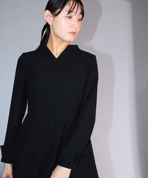 Ranerrh(ラネリ)の「ジョーゼットフォーマルAラインドレス【喪服・礼服】【入卒式・結婚式】【オフィス/ビジネスにも使える】【春秋冬用】(ワンピース・レディース・ブラック・38)」の11枚目の写真