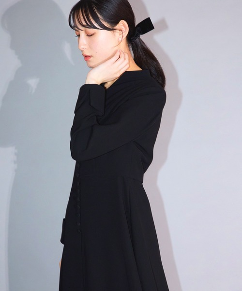 Ranerrh(ラネリ)の「ジョーゼットフォーマルAラインドレス【喪服・礼服】【入卒式・結婚式】【オフィス/ビジネスにも使える】【春秋冬用】(ワンピース・レディース・ブラック・38)」の14枚目の写真