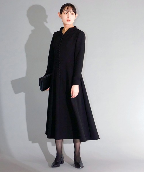Ranerrh(ラネリ)の「ジョーゼットフォーマルAラインドレス【喪服・礼服】【入卒式・結婚式】【オフィス/ビジネスにも使える】【春秋冬用】(ワンピース・レディース・ブラック・38)」の7枚目の写真