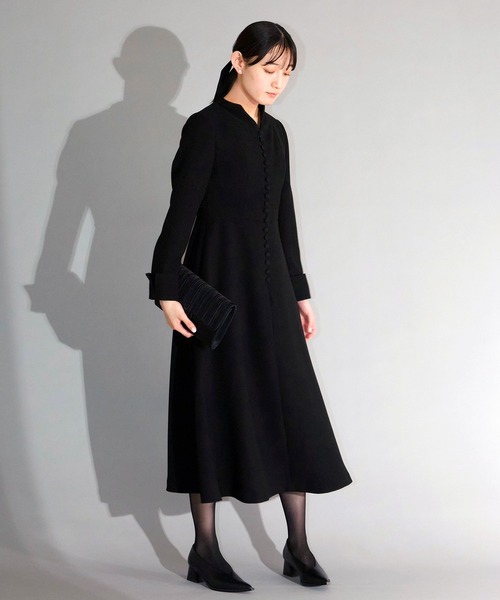 Ranerrh(ラネリ)の「ジョーゼットフォーマルAラインドレス【喪服・礼服】【入卒式・結婚式】【オフィス/ビジネスにも使える】【春秋冬用】(ワンピース・レディース・ブラック・38)」の8枚目の写真