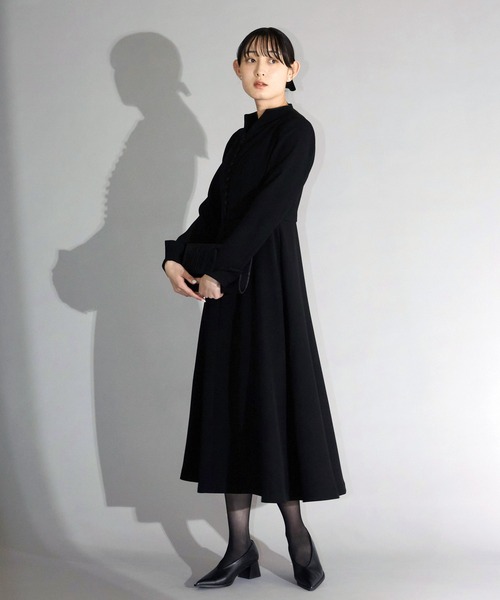 Ranerrh(ラネリ)の「ジョーゼットフォーマルAラインドレス【喪服・礼服】【入卒式・結婚式】【オフィス/ビジネスにも使える】【春秋冬用】(ワンピース・レディース・ブラック・38)」の9枚目の写真