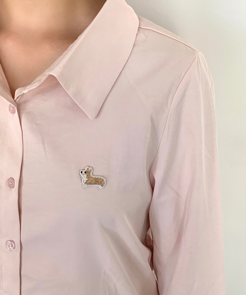 Teem Store(チームストア)の「コーギー刺繍ワンポイントシャツ(シャツ/ブラウス・レディース・サックスブルー/ピンク・S/M)」の21枚目の写真