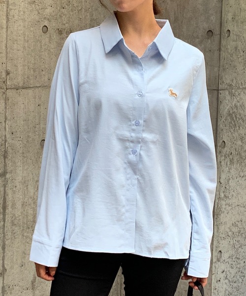 Teem Store(チームストア)の「コーギー刺繍ワンポイントシャツ(シャツ/ブラウス・レディース・サックスブルー/ピンク・S/M)」の14枚目の写真