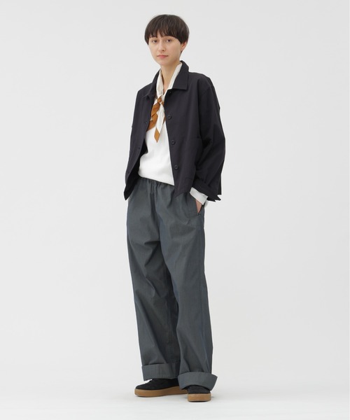 MHL.（エムエイチエル）の「YARN DYED COTTON TWILL（ブルゾン・レディース・ブラック/インディゴブルー・1/2）」の3枚目の写真