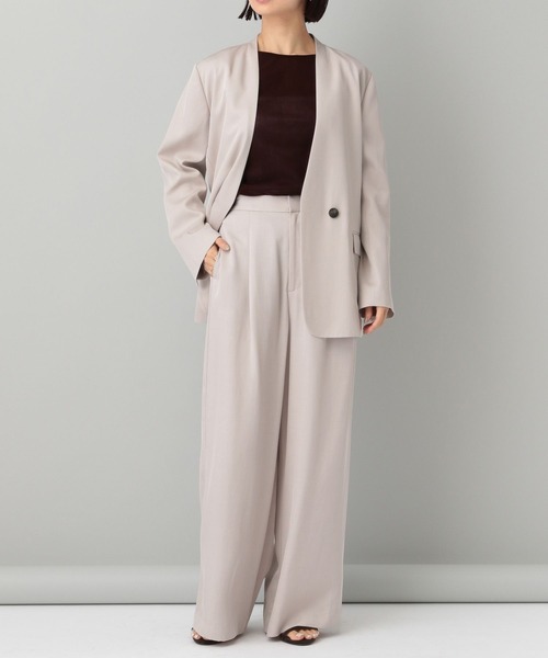 A part by（アパートバイ）の「セルビスノーカラージャケット（ノーカラージャケット・レディース・グレー系その他4/ブラック・FREE）」の22枚目の写真