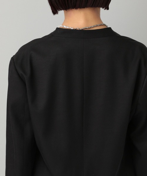 A part by（アパートバイ）の「セルビスノーカラージャケット（ノーカラージャケット・レディース・グレー系その他4/ブラック・FREE）」の12枚目の写真