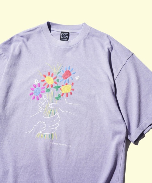 C.E.L.STORE（セルストア）の「NOT OEM / ノットオーイーエム FLOWER TEE ピカソ ブーケ フラワー 発砲プリント Tシャツ（Tシャツ/カットソー・メンズ・ブラック/ホワイト/パープル・SMALL/MEDIUM/LARGE/X-LARGE）」の3枚目の写真
