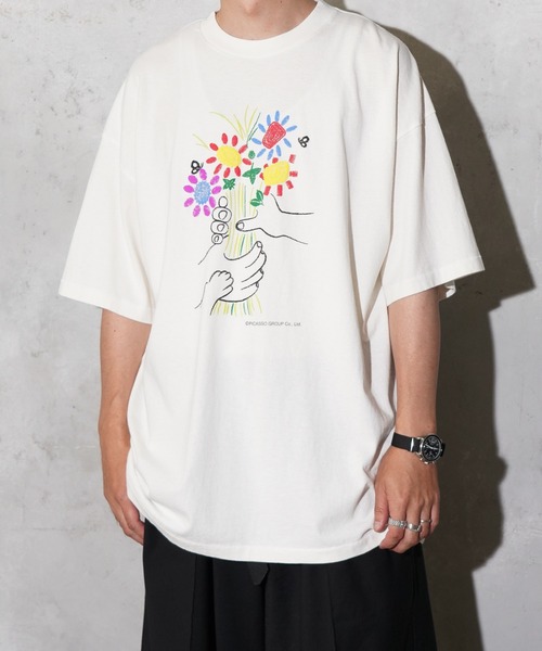 C.E.L.STORE（セルストア）の「NOT OEM / ノットオーイーエム FLOWER TEE ピカソ ブーケ フラワー 発砲プリント Tシャツ（Tシャツ/カットソー・メンズ・ブラック/ホワイト/パープル・SMALL/MEDIUM/LARGE/X-LARGE）」の4枚目の写真
