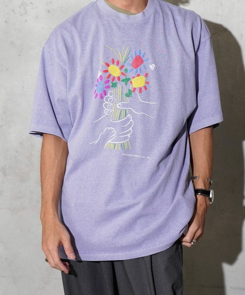 C.E.L.STORE（セルストア）の「NOT OEM / ノットオーイーエム FLOWER TEE ピカソ ブーケ フラワー 発砲プリント Tシャツ（Tシャツ/カットソー・メンズ・ブラック/ホワイト/パープル・SMALL/MEDIUM/LARGE/X-LARGE）」の8枚目の写真