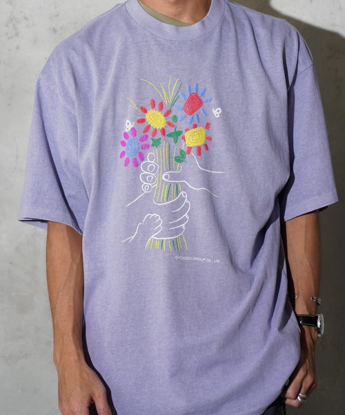 C.E.L.STORE（セルストア）の「NOT OEM / ノットオーイーエム FLOWER TEE ピカソ ブーケ フラワー 発砲プリント Tシャツ（Tシャツ/カットソー・メンズ・ブラック/ホワイト/パープル・SMALL/MEDIUM/LARGE/X-LARGE）」の9枚目の写真