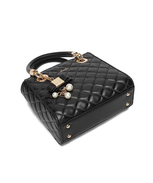 dazzlin(ダズリン)の「【dazzlin/ダズリン】キルティング リボンチャーム付ミニハンドバッグ花柄裏地(ハンドバッグ・レディース・ブラック/ピンク/アイボリー/ミント・FREE)」の19枚目の写真