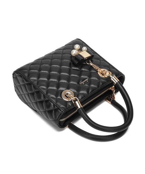 dazzlin(ダズリン)の「【dazzlin/ダズリン】キルティング リボンチャーム付ミニハンドバッグ花柄裏地(ハンドバッグ・レディース・ブラック/ピンク/アイボリー/ミント・FREE)」の20枚目の写真