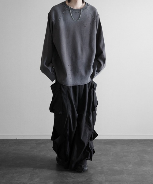 KUUUPY（クーピー）の「Distressed Thermal Heavyweight Long Sleeve Tee - ダメージサーマルヘビーウェイトロンT（Tシャツ/カットソー・メンズ・グレー/ブラック・LARGE/MEDIUM/SMALL）」の20枚目の写真