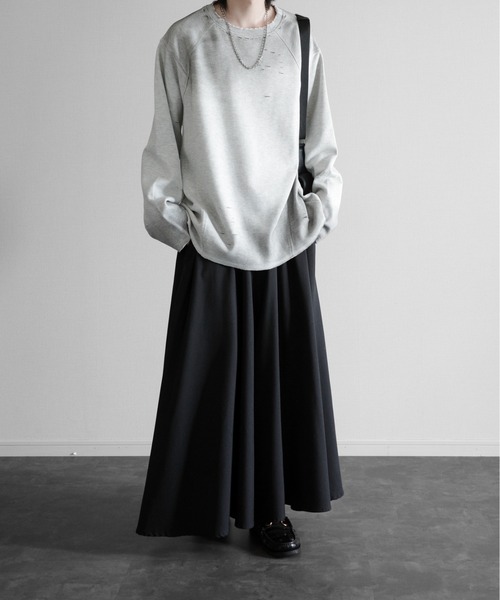 KUUUPY（クーピー）の「Distressed Thermal Heavyweight Long Sleeve Tee - ダメージサーマルヘビーウェイトロンT（Tシャツ/カットソー・メンズ・グレー/ブラック・LARGE/MEDIUM/SMALL）」の13枚目の写真