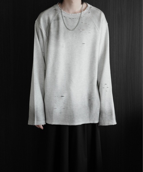 Distressed Thermal Heavyweight Long Sleeve Tee - ダメージサーマル