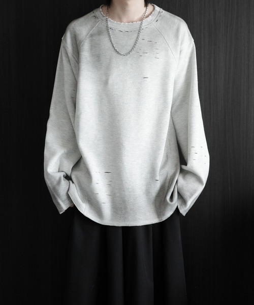 Distressed Thermal Heavyweight Long Sleeve Tee - ダメージサーマル