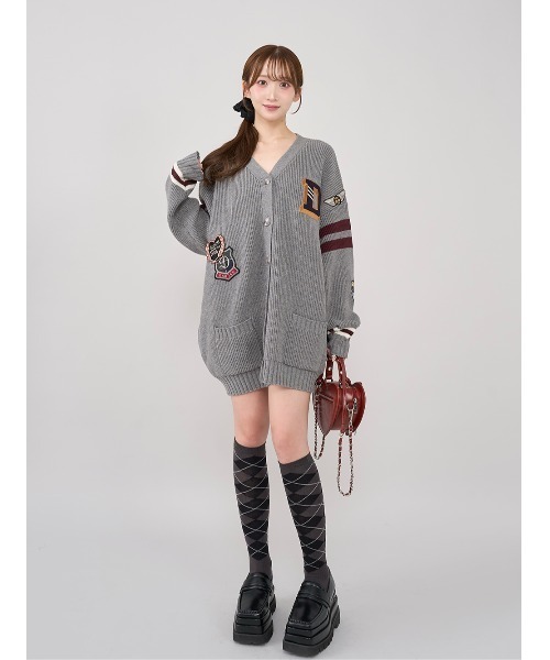 ダーリッチ カレッジワッペンVネックニットカーディガン Darich カレッジワッペンVネックニットカーディガン（カーディガン