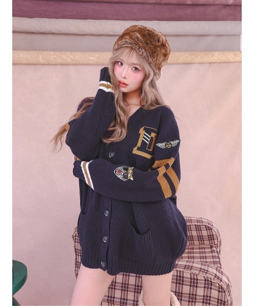 ダーリッチ darich シャギーニットアンサンブル カーディガン BRN 安く 買うファッション - ダーリッチ darich シャギーニット