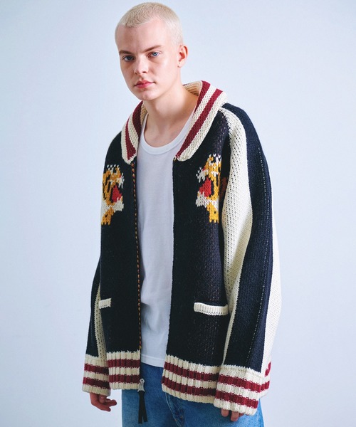HOUSTON ヒューストン COWICHAN SWEATER TIGER 手編み カウチン ニット