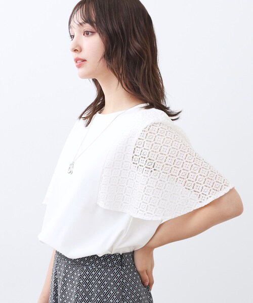 Reflect(リフレクト)の「幾何レーススリーブプルオーバージャージ(Tシャツ/カットソー・レディース・オフホワイト/ブラック・09/11)」の3枚目の写真