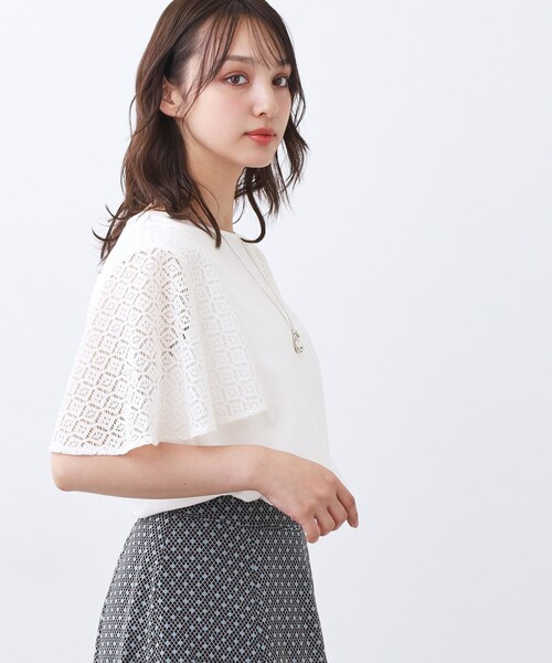 Reflect(リフレクト)の「幾何レーススリーブプルオーバージャージ(Tシャツ/カットソー・レディース・オフホワイト/ブラック・09/11)」の4枚目の写真