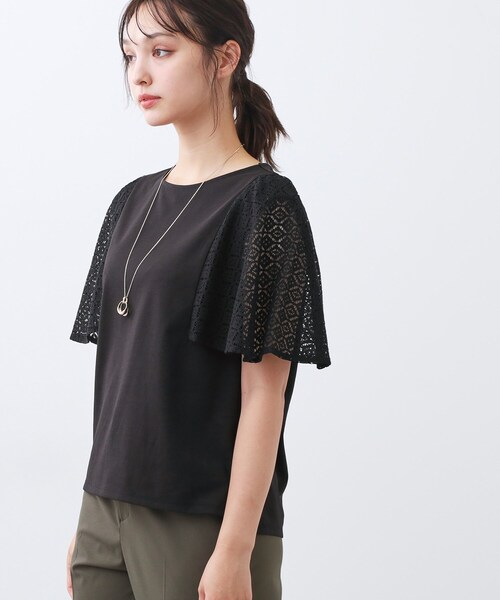 Reflect(リフレクト)の「幾何レーススリーブプルオーバージャージ(Tシャツ/カットソー・レディース・オフホワイト/ブラック・09/11)」の8枚目の写真