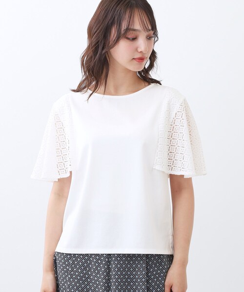 Reflect(リフレクト)の「幾何レーススリーブプルオーバージャージ(Tシャツ/カットソー・レディース・オフホワイト/ブラック・09/11)」の12枚目の写真