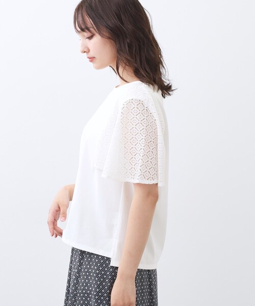 Reflect(リフレクト)の「幾何レーススリーブプルオーバージャージ(Tシャツ/カットソー・レディース・オフホワイト/ブラック・09/11)」の13枚目の写真