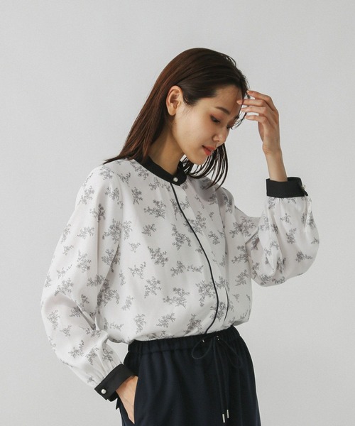 セール】キレイつづくパイピングブラウス/579496（シャツ/ブラウス